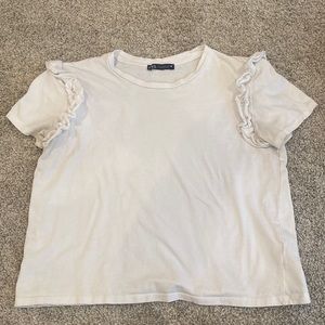 Zara t-shirt with ruffles on sleeve